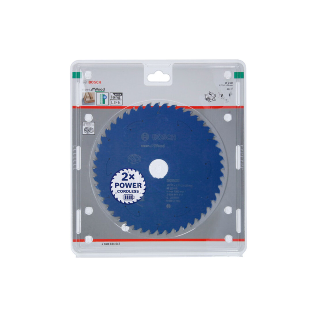 Bosch cirkelzaagblad Expert for Wood voor accuzagen 210 x 1,7/1,2 x 30 48 tanden