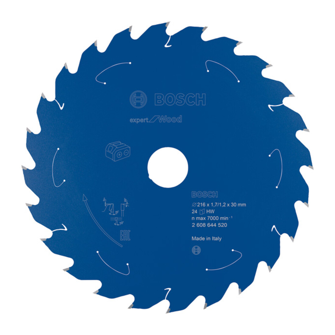 Bosch cirkelzaagblad Expert for Wood voor accuzagen 216 x 1,7/1,2 x 30 24 tanden