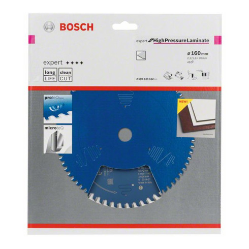 Bosch cirkelzaagblad Expert for High Pressure Laminate 160 x 20 x 2,2 mm 48