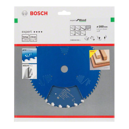 Bosch cirkelzaagblad Expert for Wood 160 x 20 x 2,2 mm 24
