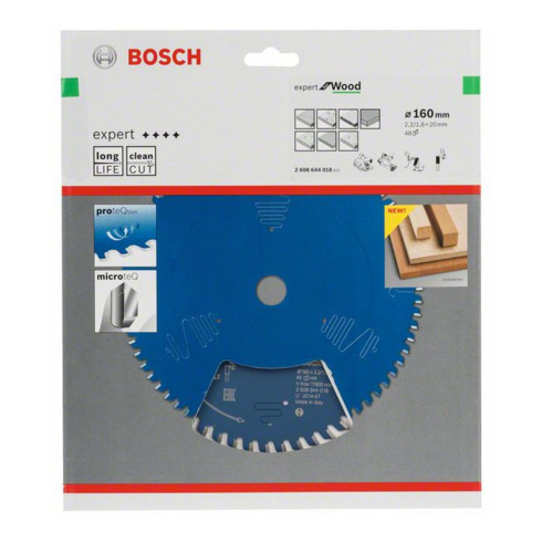 Bosch cirkelzaagblad Expert for Wood 160 x 20 x 2,2 mm 48