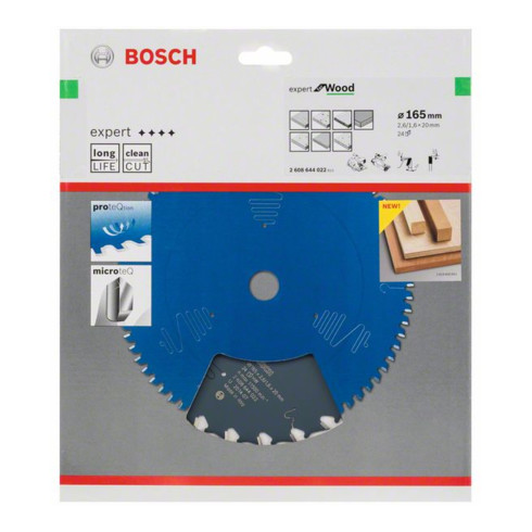 Bosch cirkelzaagblad Expert for Wood 165 x 20 x 2,6 mm 24