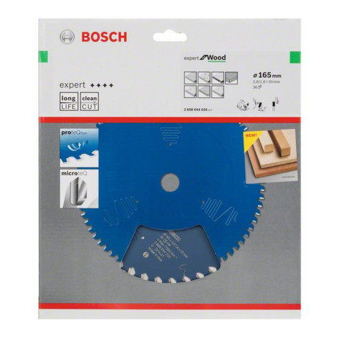 Bosch cirkelzaagblad Expert for Wood 165 x 30 x 2,6 mm 36