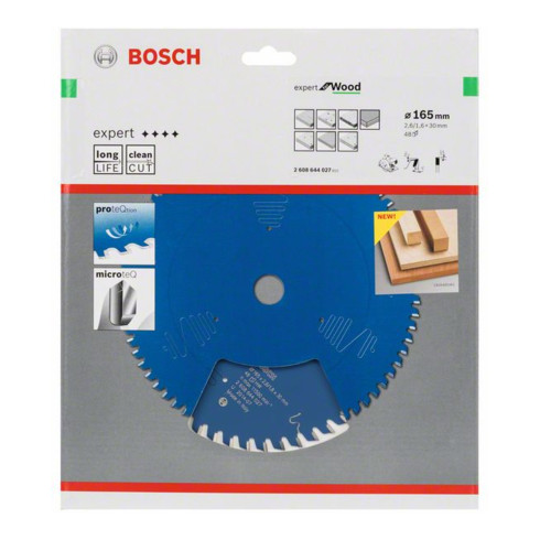 Bosch cirkelzaagblad Expert for Wood 165 x 30 x 2,6 mm 48