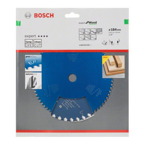 Bosch cirkelzaagblad Expert for Wood 184 x 16 x 2,6 mm 40