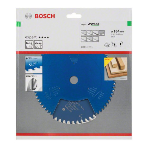 Bosch cirkelzaagblad Expert for Wood 184 x 16 x 2,6 mm 56