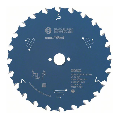 Bosch cirkelzaagblad Expert for Wood 184 x 20 x 2,6 mm 24