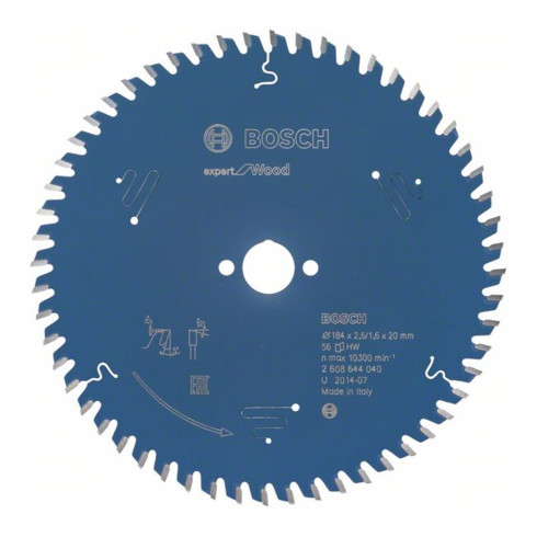 Bosch cirkelzaagblad Expert for Wood 184 x 20 x 2,6 mm 56