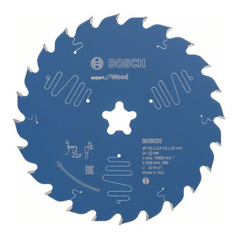 Bosch cirkelzaagblad Expert for Wood 190 x 2,4 mm 24