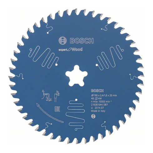Bosch cirkelzaagblad Expert for Wood 190 x 2,4 mm 48