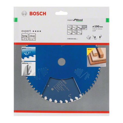 Bosch cirkelzaagblad Expert for Wood 190 x 30 x 2,6 mm 40