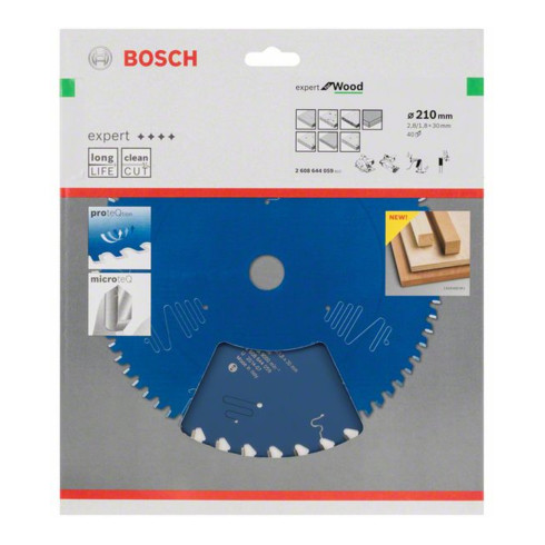Bosch cirkelzaagblad Expert for Wood 210 x 30 x 2,8 mm 40