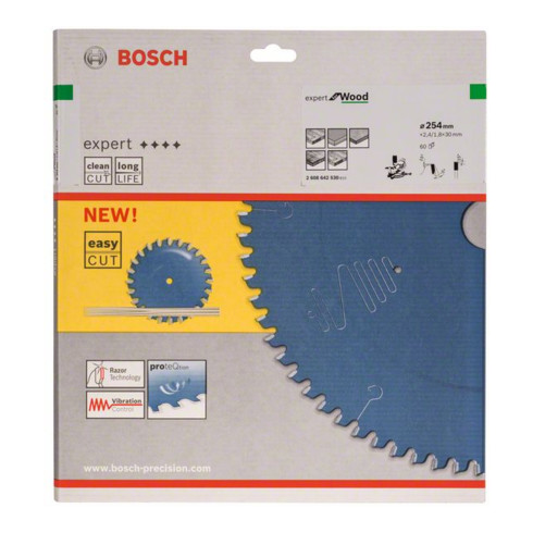 Bosch cirkelzaagblad Expert for Wood 254 x 30 x 2,4 mm 60