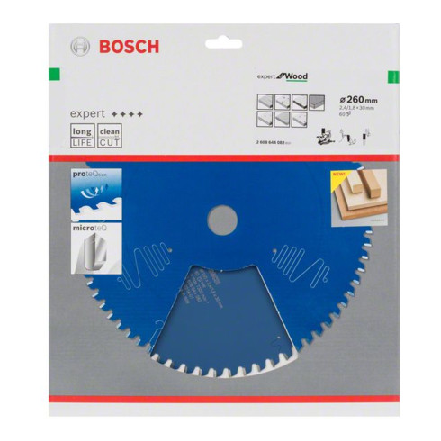 Bosch cirkelzaagblad Expert for Wood 260 x 30 x 2,4 mm 60