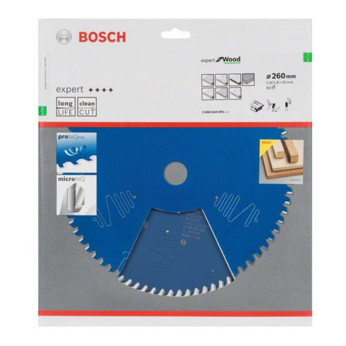 Bosch cirkelzaagblad Expert for Wood 260 x 30 x 2,8 mm 80