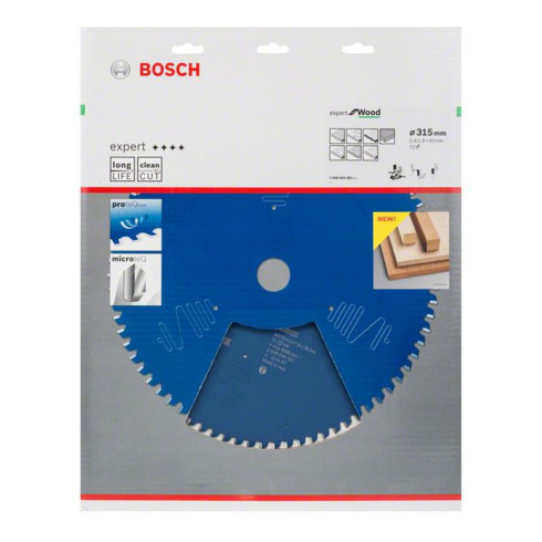 Bosch cirkelzaagblad Expert for Wood 315 x 30 x 2,4 mm 72