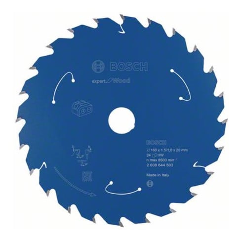Bosch cirkelzaagblad Expert for Wood voor accuzagen 160 x 1,5/1 x 20 24 tanden
