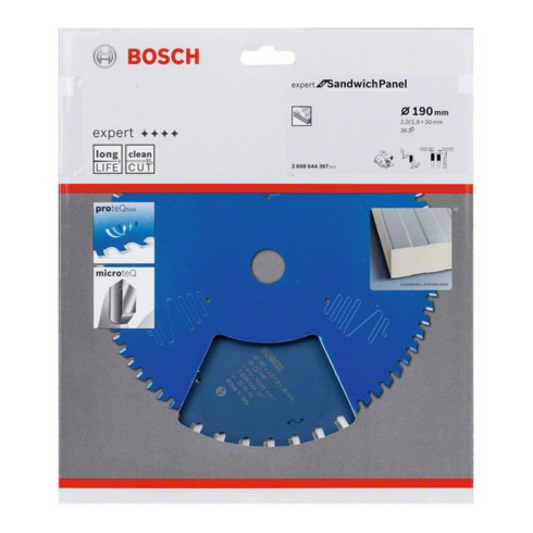 Bosch cirkelzaagblad Expert for Sandwich Panel 190 x 30 x 2,0 mm 36