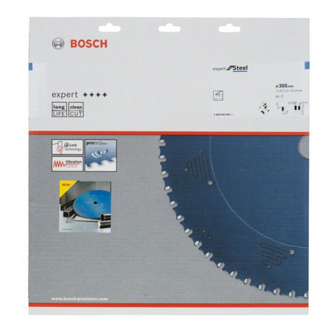 Bosch cirkelzaagblad Expert for Steel 305 x 25,4 x 2,6 mm 80