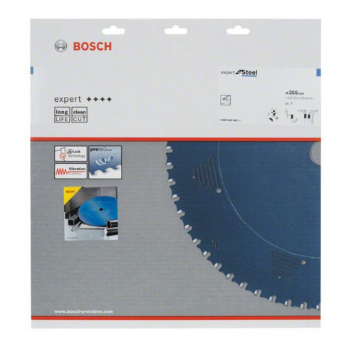 Bosch cirkelzaagblad Expert for Steel 355 x 25,4 x 2,6 mm 80
