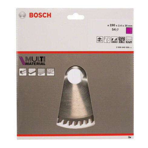 Bosch cirkelzaagblad Multi material 190 x 30 x 2,4 mm 54