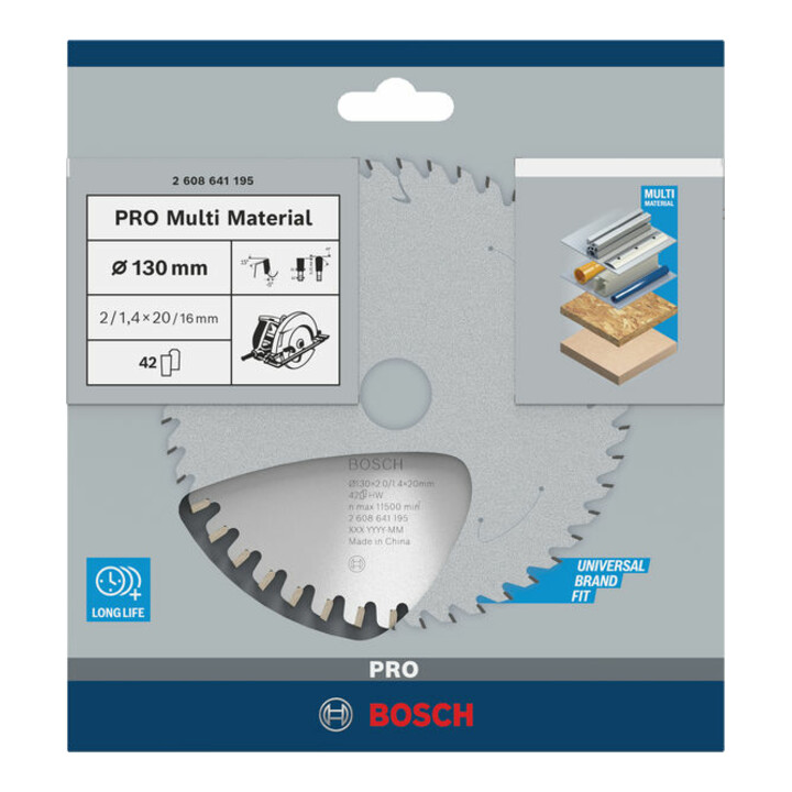 Bosch cirkelzaagblad Multi material 130 x 20/16 x 2 mm 42