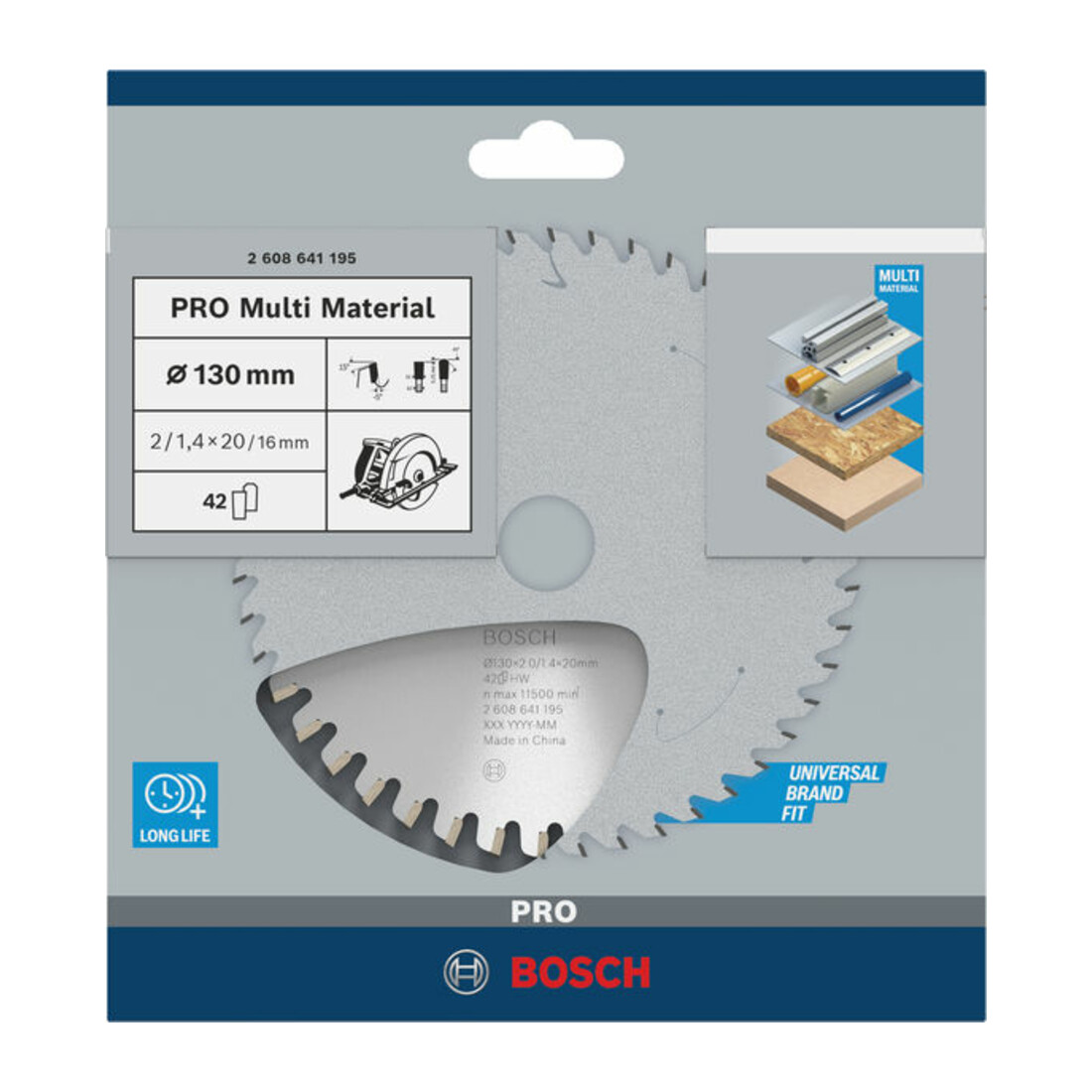 Bosch cirkelzaagblad Multi material 130 x 20/16 x 2 mm 42