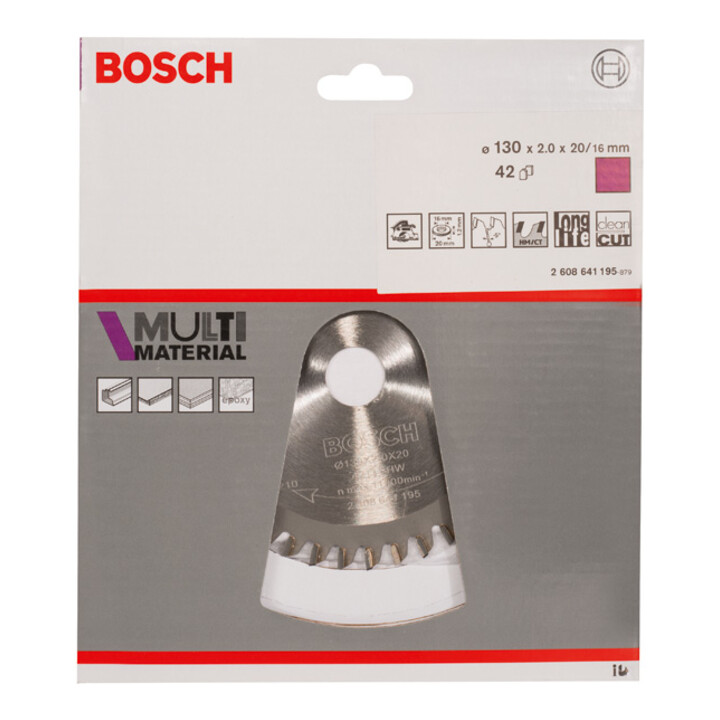 Bosch cirkelzaagblad Multi material 130 x 20/16 x 2 mm 42