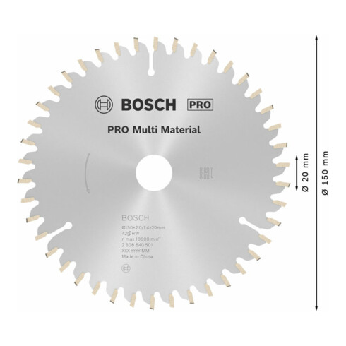 Bosch cirkelzaagblad Multi material 150 x 20/16 x 2 mm 42