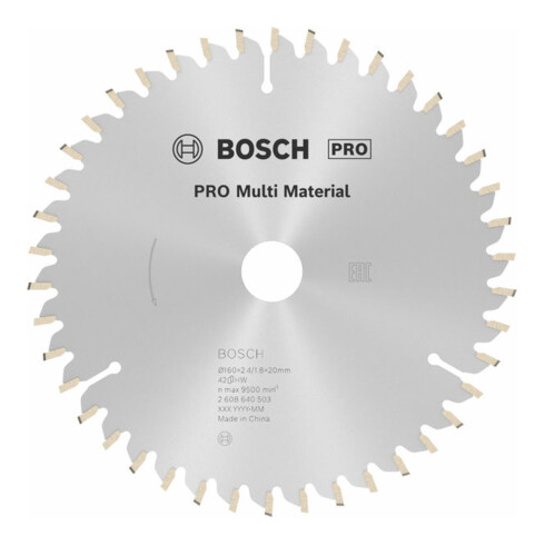 Bosch cirkelzaagblad Multi material 160 x 20/16 x 2,4 mm 42