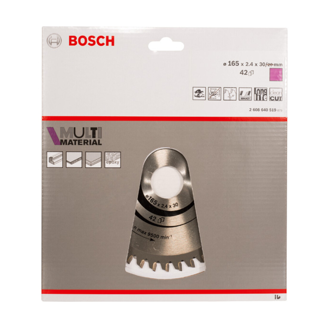 Bosch cirkelzaagblad Multi material 165 x 30 x 2,4 mm 42
