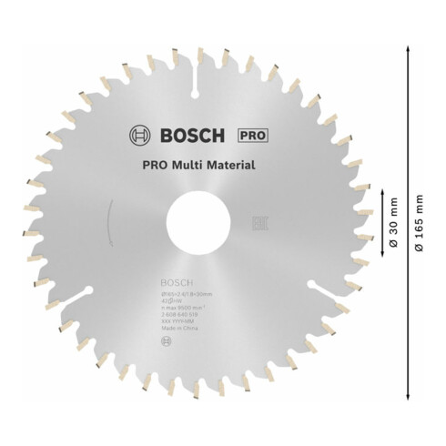 Bosch cirkelzaagblad Multi material 165 x 30 x 2,4 mm 42