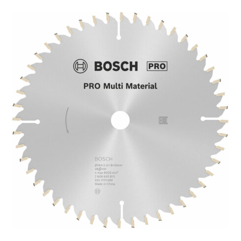 Bosch cirkelzaagblad Multi material 184 x 16 x 2,4 mm 48