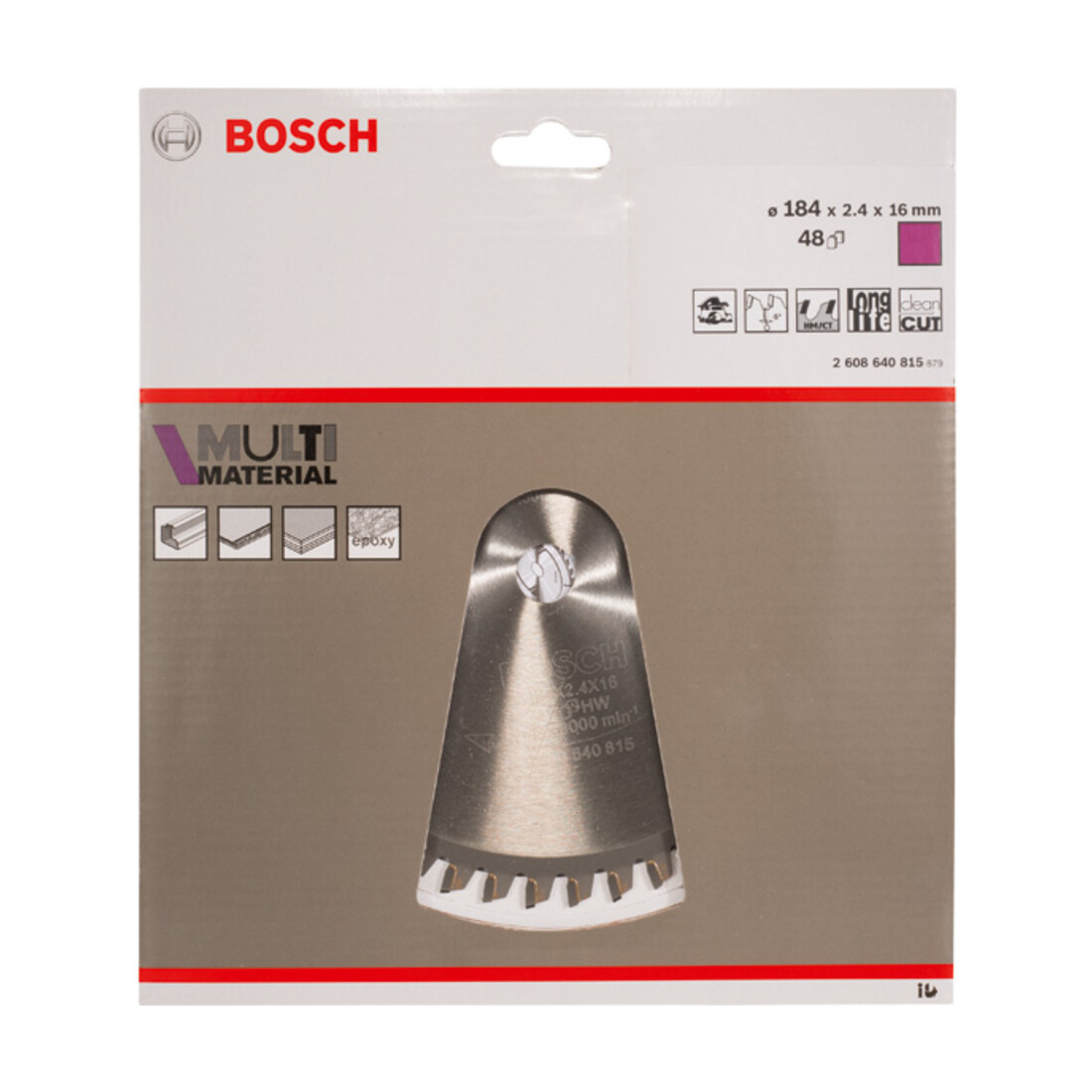 Bosch cirkelzaagblad Multi material 184 x 16 x 2,4 mm 48