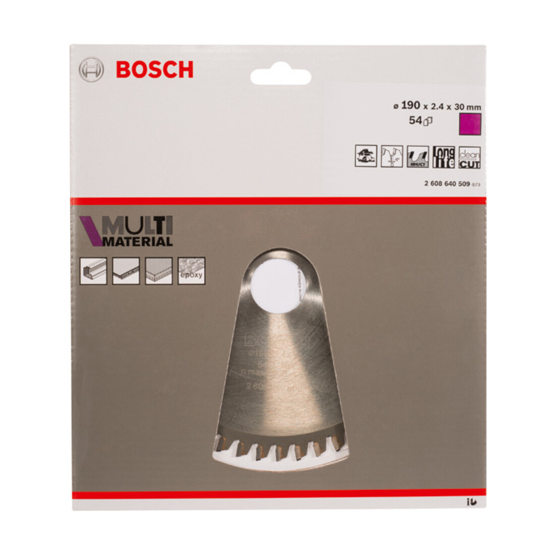 Bosch cirkelzaagblad Multi material 190 x 30 x 2,4 mm 54