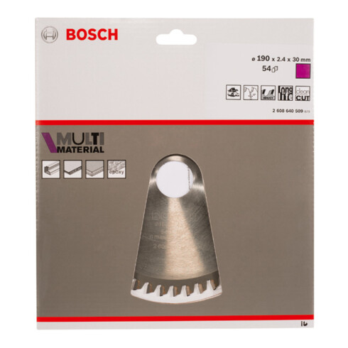 Bosch cirkelzaagblad Multi material 190 x 30 x 2,4 mm 54