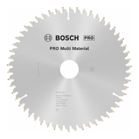 Bosch cirkelzaagblad Multi material 200 x 30 x 2,4 mm 54