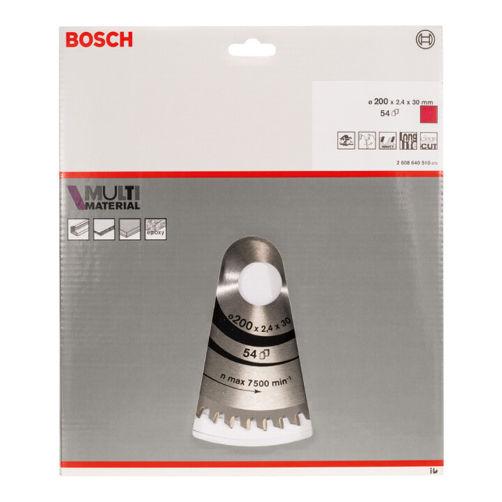 Bosch cirkelzaagblad Multi material 200 x 30 x 2,4 mm 54