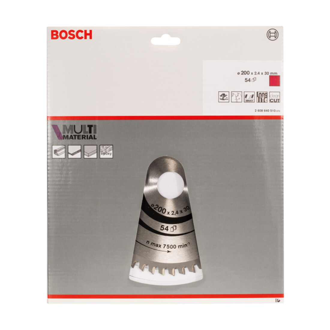 Bosch cirkelzaagblad Multi material 200 x 30 x 2,4 mm 54