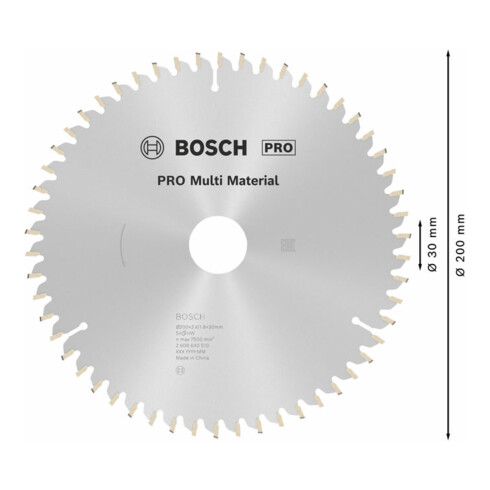 Bosch cirkelzaagblad Multi material 200 x 30 x 2,4 mm 54