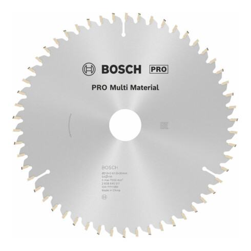 Bosch cirkelzaagblad Multi material 210 x 30 x 2,4 mm 54