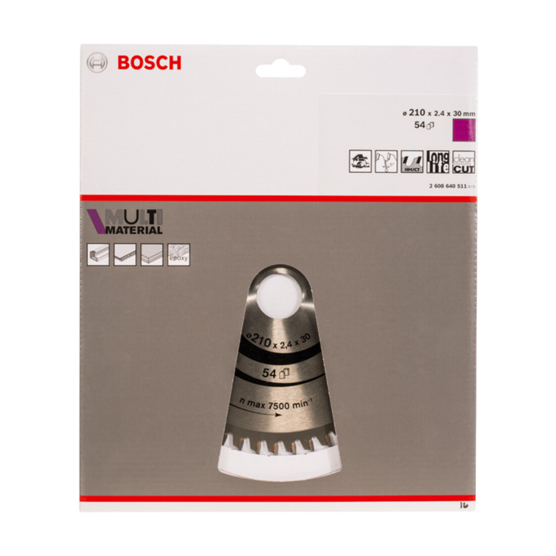 Bosch cirkelzaagblad Multi material 210 x 30 x 2,4 mm 54