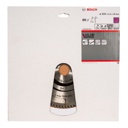 Bosch cirkelzaagblad Multi material 210 x 30 x 2,5 mm 80