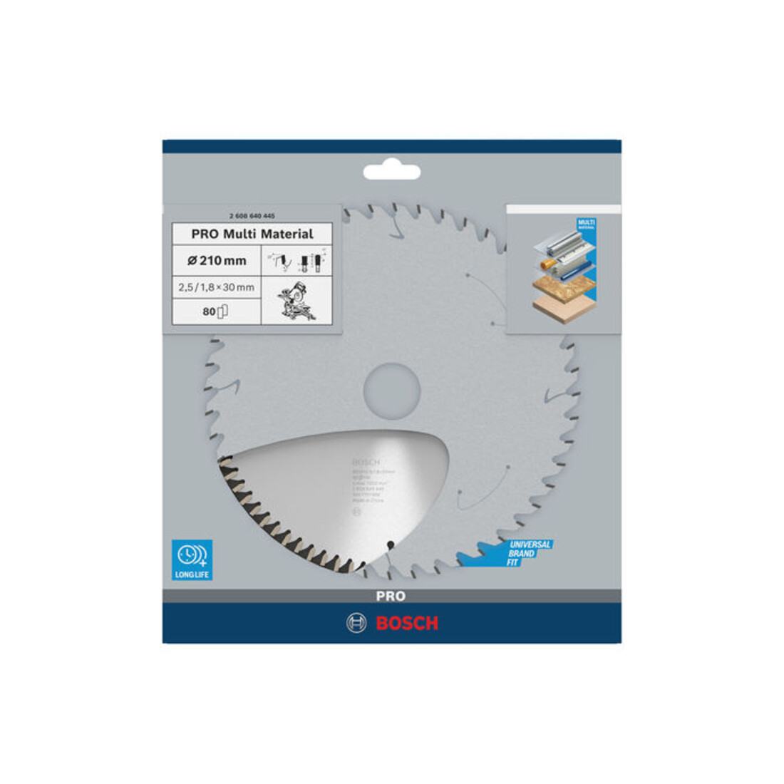 Bosch cirkelzaagblad Multi material 210 x 30 x 2,5 mm 80