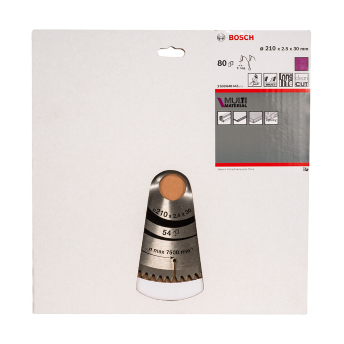 Bosch cirkelzaagblad Multi material 210 x 30 x 2,5 mm 80