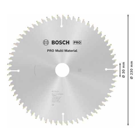 Bosch cirkelzaagblad Multi material 230 x 30 x 2,4 mm 64