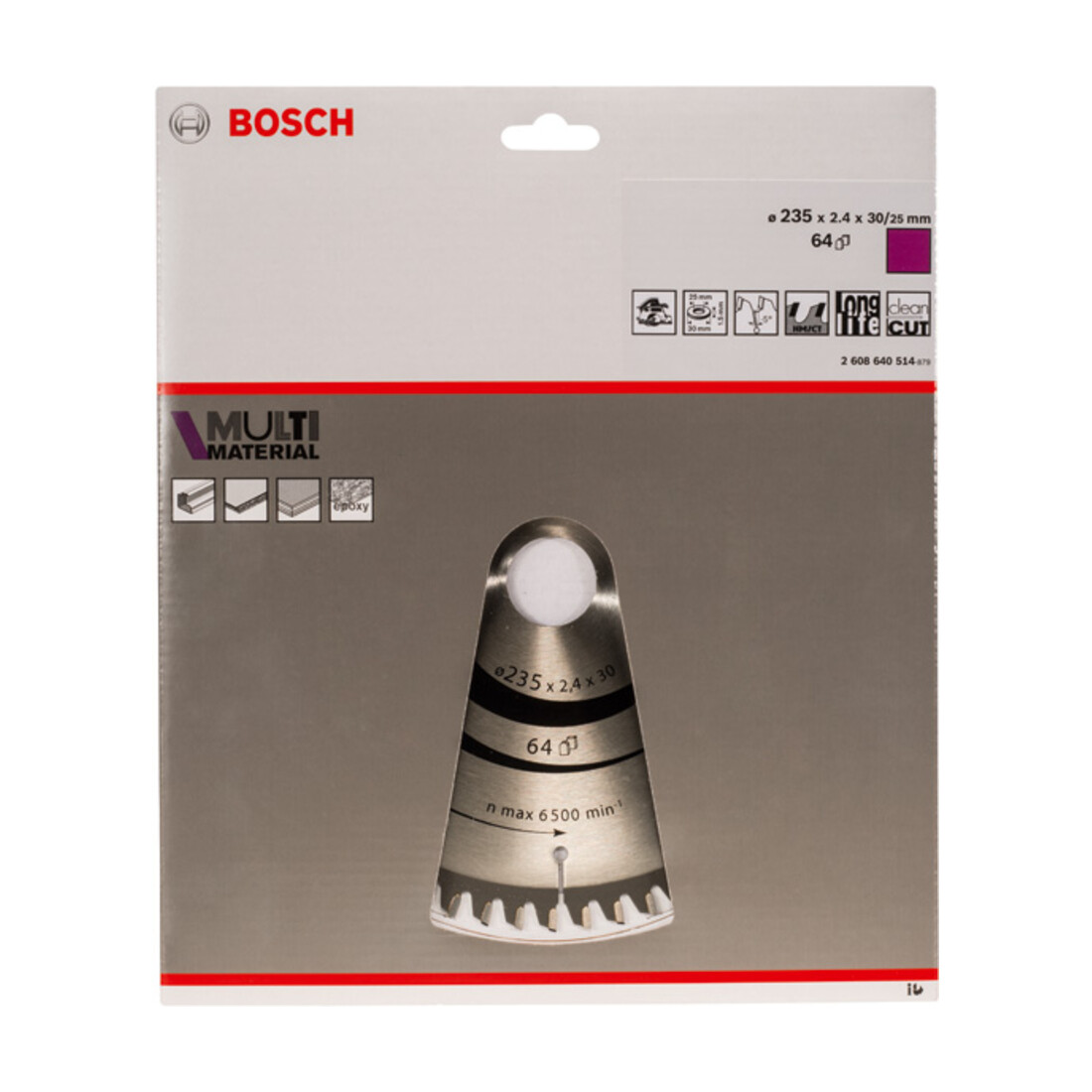 Bosch cirkelzaagblad Multi material 235 x 30/25 x 2,4 mm 64