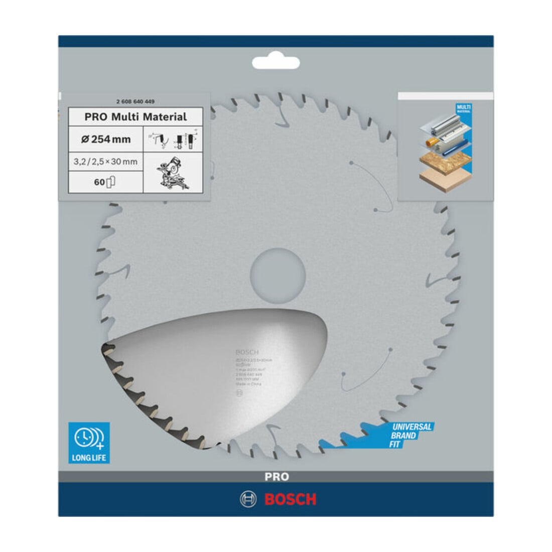 Bosch cirkelzaagblad Multi material 254 x 30 x 3,2 mm 60