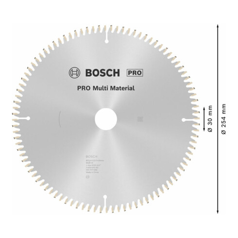 Bosch cirkelzaagblad Multi material 254 x 30 x 3,2 mm 96