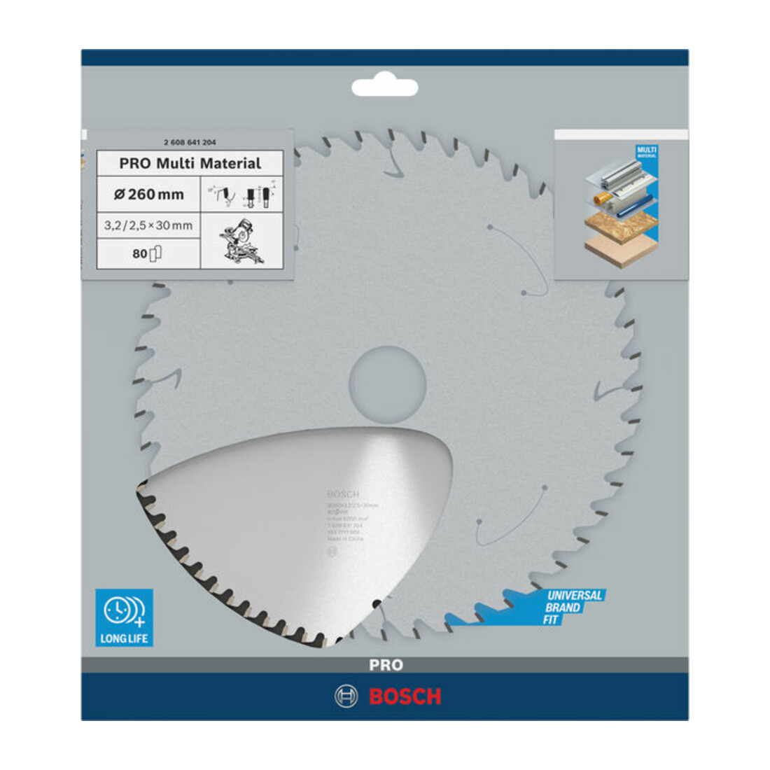 Bosch cirkelzaagblad Multi material 260 x 30 x 3,2 mm 80